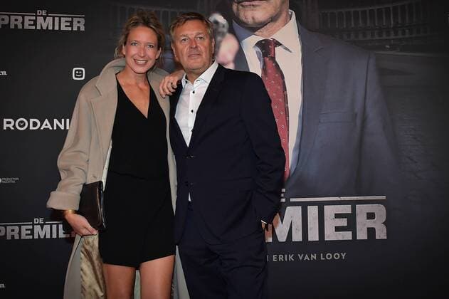 Cath Luyten and Frank Raes pictured ahead of the Belgian premiere of Erik Van Looy movie called De Premier in Antwerp kinepolis, Wednesday 19 October 2016.  DAVIDxSTOCKMAN 04961173