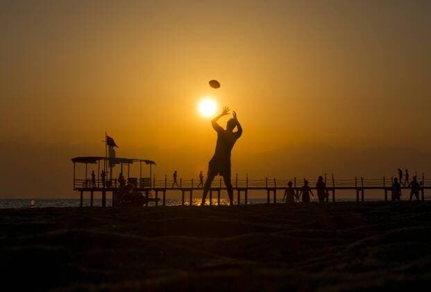 Sonnenuntergang am Mittelmeer bei Belek in der Türkei, aufgenommen am 07.10.2016. RM001