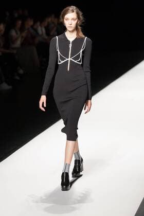 A model on the runway during the Anne Sofie Madsen 2017 spring summer collection show at Amazon Fashion Week Tokyo 2017 S S.  (qdm_AnneSofieMadsen_AFWT17SS_07)