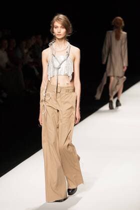 A model on the runway during the Anne Sofie Madsen 2017 spring summer collection show at Amazon Fashion Week Tokyo 2017 S S.  (qdm_AnneSofieMadsen_AFWT17SS_32)
