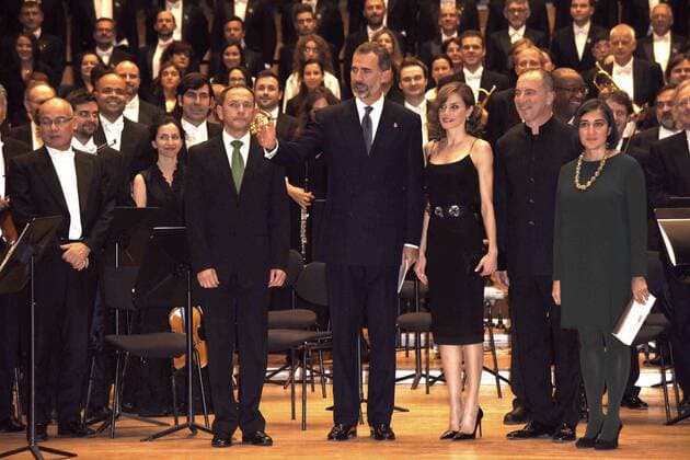 Oviedo. King Felipe and Queen Letizia attending a concert the day before the Princess of Asturias awards  JuanxRuizxBezos