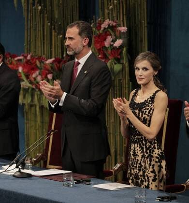 Prinzessin-von-Asturien-Preis Spanish King Felipe VI (L) and Queen Letizia (R) during the 36th edition of the Princess of Asturias Awards handover ceremony at the Campoamor Theatre in Oviedo, province of Asturias, northern Spain, 21 October 2016. Princess of Asturias Awards handover ceremony !ACHTUNG: NUR REDAKTIONELLE NUTZUNG!  20161021-636126850510307874