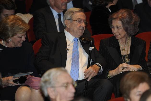 05-03-2014 Athene Queen Sofia and King of Greece Constantine II and Anne-Marie of Denmar at the Yenadio Library in Athens, Greece attend a documentary film about the life of Paul I King of Greece from 1947 until his death 1964 and father of the currently Queen of Spain. No Spain  Copyright: PPEx