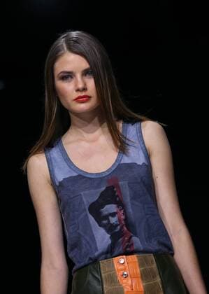 MOSCOW, RUSSIA - OCTOBER 21, 2016: A model showcases creations during a runway show for the Spring Summer 2017 collection by Russian fashion designer Ilya Shiyan at the 2016 Moscow Fashion Week, at Moscow s Gostiny Dvor Shopping and Exhibition Centre. Artyom Geodakyan TASS  TS035315