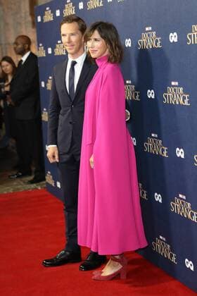 . 24 10 2016. London, United Kingdom. Benedict Cumberbatch and wife arriving at the Doctor Strange launch event at Westminster Abbey in London.  xStephenxLockx xi-Imagesx IIM-13682-0001