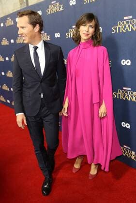 . 24 10 2016. London, United Kingdom. Benedict Cumberbatch and wife arriving at the Doctor Strange launch event at Westminster Abbey in London.  xStephenxLockx xi-Imagesx IIM-13682-0005