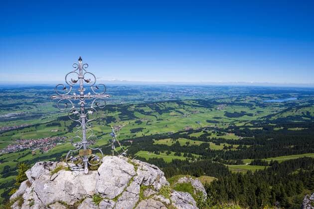 Germany, Bavaria, Allgaeu, Gruenten, Iller Valley, View from summit cross  WGF000954