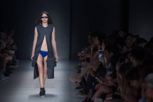 October 26, 2016 - Sao Paulo, Brazil - Model presents creation by Vitorino Campos, during the Sao Paulo Fashion Week, winter 2017 edition, this Wednesday , in Sao Paulo, Brazil. Sao Paulo Brazil - ZUMAl146 20161026_zaf_l146_041