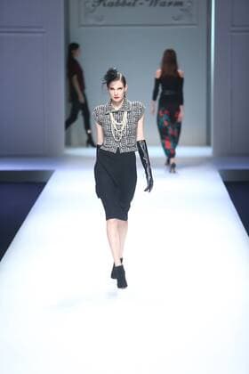 October 28, 2016 - Beijing, Beijing, China - A model presents a creation of Rabbit-Warm at China Fashion Week in Beijing on October 28th, 2016. Beijing China  - ZUMAs145 20161028_zaa_s145_099