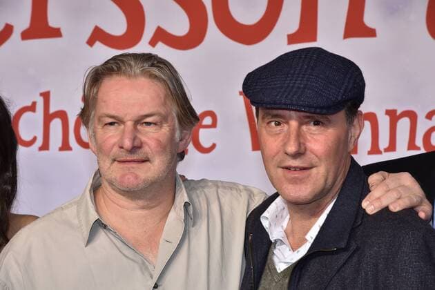 Schauspieler Max Herbrechter und Stefan Kurt, l-r, posiert am 29.10.2016 in Köln bei der Premiere des Films Pettersson und Findus - Das schönste Weihnachten überhaupt im Cinedom in Köln.