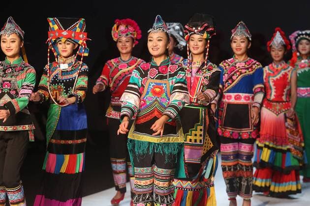 Chinese and European models wear clothing from the Maryma 2017 collection during China s international fashion week in Beijing on October 29, 2016. Chinese fashion designers are becoming an international force with both European and American fashion houses looking at the new, fresh Chinese clothing-minds as potential partners in future clothing brands.  PEK2016102930 STEPHENxSHAVER