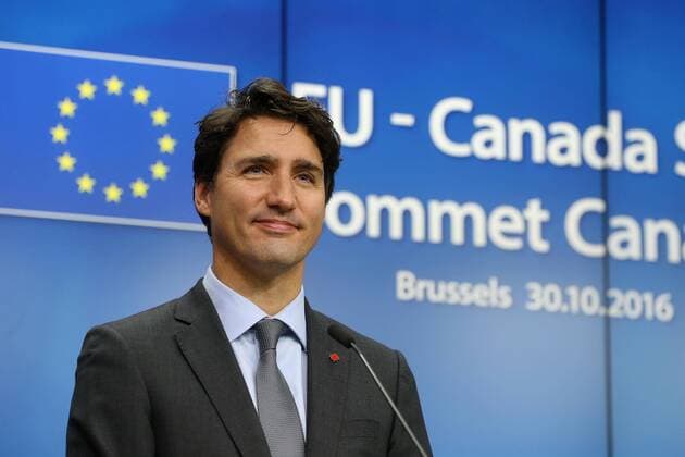 EU und Kanada besiegeln CETA Canadian Prime Minister Justin Trudeau pictured during the EU-Canada summit meeting, Sunday 30 October 2016, at the European Union headquarters in Brussels. EU leaders and Canada will sign at Today s summit the Comprehensive Economic and Trade Agreement (CETA). The signing of the treaty was delayed by the refusal of the Belgian Walloon and Brussels Region.  NICOLASxMAETERLINCK 04969252