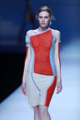 BEIJING, CHINA - OCTOBER 30: A model showcases designs on the runway at Snow Lotus collection by Tanya Wang during the Mercedes-Benz China Fashion Week Spring Summer 2017 at Banquet Hall of Beijing Hotel on October 30, 2016 in Beijing, China.  CFP494679700