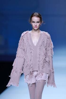 BEIJING, CHINA - OCTOBER 30: A model showcases designs on the runway at Snow Lotus collection by Tanya Wang during the Mercedes-Benz China Fashion Week Spring Summer 2017 at Banquet Hall of Beijing Hotel on October 30, 2016 in Beijing, China.  CFP494679695
