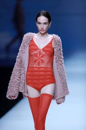 BEIJING, CHINA - OCTOBER 30: A model showcases designs on the runway at Snow Lotus collection by Tanya Wang during the Mercedes-Benz China Fashion Week Spring Summer 2017 at Banquet Hall of Beijing Hotel on October 30, 2016 in Beijing, China.  CFP494679698