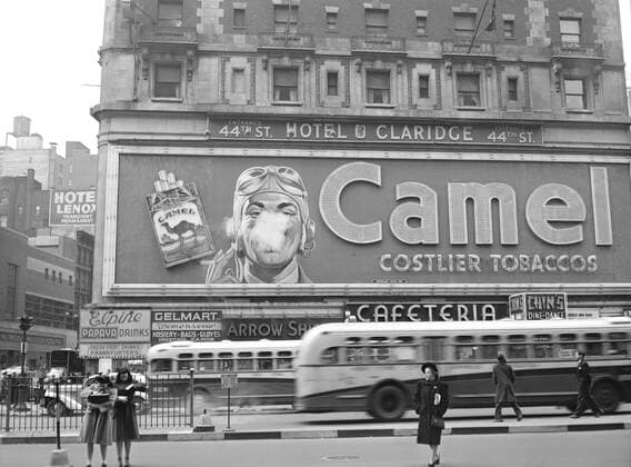 September 27, 2016 - Camel Cigarettes Advertisement, Times Square, New York City, New York, USA, John Vachon for Office of War Information, February 1943 - ZUMAg145 20160927_zza_g145_018