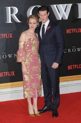November 1, 2016 - London, England, United Kingdom - Matt Smith and Claire Foy attend the world premiere of The Crown at Odeon Leciester Square. London United Kingdom - ZUMAs147 20161101_zap_s147_045
