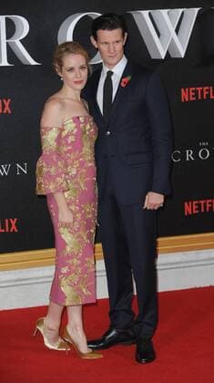 November 1, 2016 - London, England, United Kingdom - Matt Smith and Claire Foy attend the world premiere of The Crown at Odeon Leciester Square. London United Kingdom - ZUMAs147 20161101_zap_s147_046