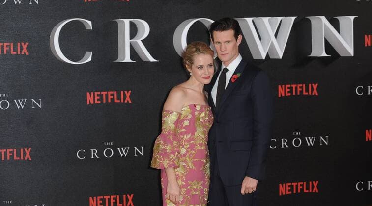 November 1, 2016 - London, England, United Kingdom - Matt Smith and Claire Foy attend the world premiere of The Crown at Odeon Leciester Square. London United Kingdom - ZUMAs147 20161101_zap_s147_049
