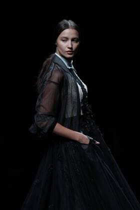 BEIJING, CHINA - NOVEMBER 01: A model showcases designs on the runway at AM.IXAM collection by Ma Ying during the Mercedes-Benz China Fashion Week Spring Summer 2017 at Banquet Hall of Beijing Hotel on November 1, 2016 in Beijing, China.  CFP494828333
