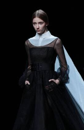 BEIJING, CHINA - NOVEMBER 01: A model showcases designs on the runway at AM.IXAM collection by Ma Ying during the Mercedes-Benz China Fashion Week Spring Summer 2017 at Banquet Hall of Beijing Hotel on November 1, 2016 in Beijing, China.  CFP494828338