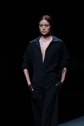 BEIJING, CHINA - NOVEMBER 01: A model showcases designs on the runway at AM.IXAM collection by Ma Ying during the Mercedes-Benz China Fashion Week Spring Summer 2017 at Banquet Hall of Beijing Hotel on November 1, 2016 in Beijing, China.  CFP494828345