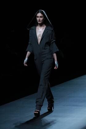 BEIJING, CHINA - NOVEMBER 01: A model showcases designs on the runway at AM.IXAM collection by Ma Ying during the Mercedes-Benz China Fashion Week Spring Summer 2017 at Banquet Hall of Beijing Hotel on November 1, 2016 in Beijing, China.  CFP494828347
