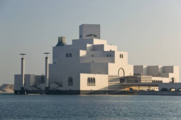 Qatar, Ad Dawhah, Doha. Doha Port Morning View with Museum of Islamic Art (Architect: IM Pei)  Copyright: xWalterxBibikowx xDanitaxDelimont AS30 WBI0146
