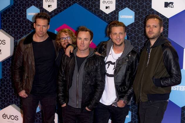 (From L to R) Zach Filkins, Ryan Tedder, Eddie Fisher, Brent Kutzle and Drew Brown of One Republic arrive at the MTV Europe Music Awards in Rotterdam, The Netherlands on November 6, 2016.  ROT20161106833 SVENxHOOGERHUIS