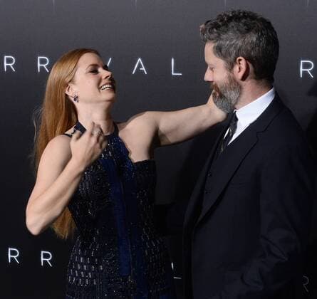 Cast member Amy Adams and her husband, actor Darren Le Gallo attend the premiere of the motion picture sci-fi thriller Arrival at the Regency Village Theatre in the Westwood section of Los Angeles on November 6, 2016. Storyline: When mysterious spacecraft touch down across the globe, an elite team - led by expert linguist Louise Banks (Amy Adams) - are brought together to investigate. As mankind teeters on the verge of global war, Banks and the team race against time for answers - and to find them, she will take a chance that could threaten her life, and quite possibly humanity.  LAP2016110610 JIMxRUYMEN