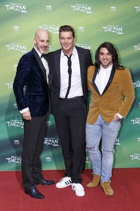 Peter Stassen, Jan Ammann und Gast bei der Premiere des Musicals Tarzan im Stage Metronom Theater. Oberhausen, 06.11.2016 Foto:xC.xHardtx xFuturexImage
