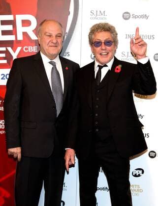 English performing arts promoter Harvey Goldsmith and English singer Roger Daltrey attending the Music Industry Trusts Award, at Grosvenor House in London. NOVEMBER 7th 2016  DFLx163483