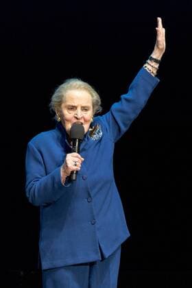 November 5, 2016 - Philadelphia, Pennsylvania, U.S - Former United States Secretary of State MADELEINE ALBRIGHT campaigns for Hillary Clinton during the Love Trumps Hate Get Out the Vote rally at the Mann Center in Philadelphia, Pennsylvania Philadelphia U.S. - ZUMAs135 20161105_zap_s135_100
