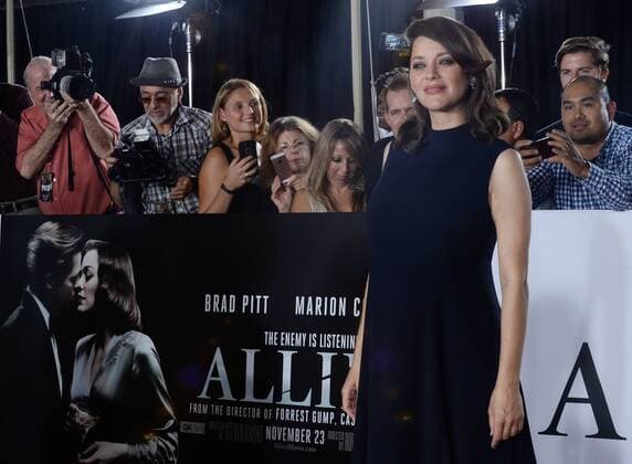 Cast member Marion Cotillard attends the premiere of the motion picture romantic war thriller Allied at the Regency Village Theatre in the Westwood section of Los Angeles. Storyline: In 1942, an intelligence officer in North Africa encounters a female French Resistance fighter on a deadly mission behind enemy lines. When they reunite in London, their relationship is tested by the pressures of war.  LAP2016110953 JIMxRUYMEN