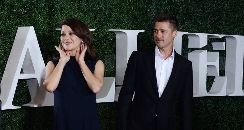 Cast members Marion Cotillard and Brad Pitt attend the premiere of the motion picture romantic war thriller Allied at the Regency Village Theatre in the Westwood section of Los Angeles. Storyline: In 1942, an intelligence officer in North Africa encounters a female French Resistance fighter on a deadly mission behind enemy lines. When they reunite in London, their relationship is tested by the pressures of war.  LAP2016110955 JIMxRUYMEN
