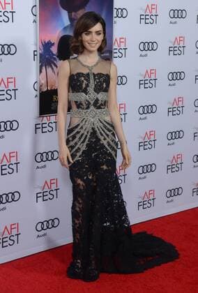 Cast member Lily Collins attends the premiere of the motion picture dramatic comedy Rules Don t Apply at TCL Chinese Theatre in the Hollywood section of Los Angeles on November 10, 2016. Storyline: An unconventional love story of an aspiring actress, her determined driver, and the eccentric billionaire who they work for.  LAP2016111043 JIMxRUYMEN