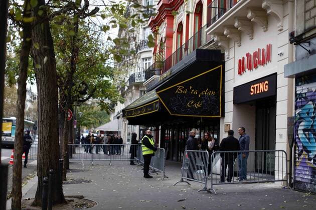 November 12, 2016 - Paris, France - People cross the street in front of the Bataclan concert hall in Paris on November 12, 2016, a few hours before the reopening concert by British musician Sting to mark the first anniversary of the November 13 Paris attacks. Le Bataclan, the live music venue at the centre of the 13 Nov 2015 Paris terror attacks, reopens for the first time since the tragedy with a performance by Sting on the eve of the 1st anniversary. Paris France  - ZUMAn230 20161112_zaa_n230_026