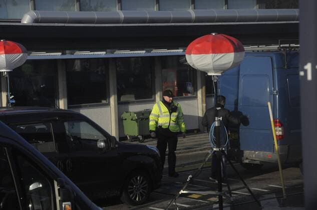 Rodby Denmark 12th. November 2016 Danish police at border control transports comming from Puttgarden Germany police check passport and vehicle at Rodby danish border control port .. 