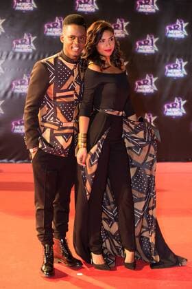 Black M mit Partnerin Lia CELEBRITES : NRJ Music Awards - Cannes - 12 11 2016 NicolasGavet 