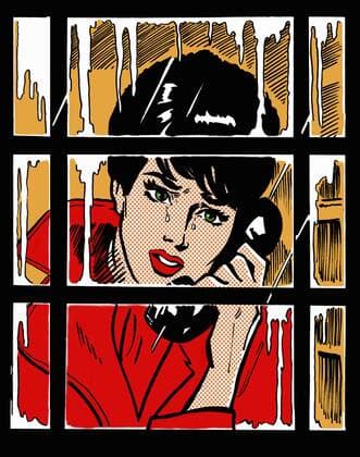Weinende Frau in einer Telefonzelle  JacquiexBoyd 10640171