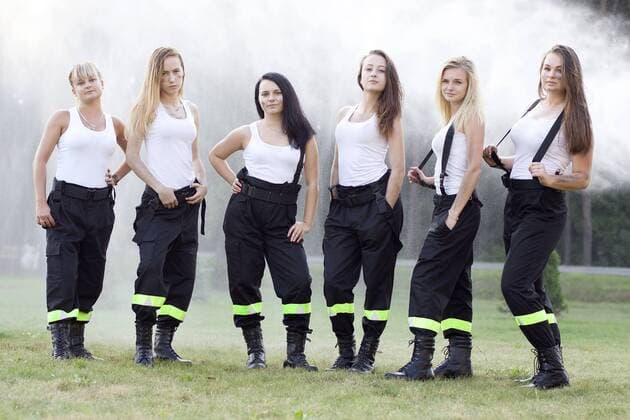 Members of Female Squad of Volunteer Fire Department pose for calendar Members of Female Squad of Volunteer Fire Department in Chotowa, Poland pose for a calendar for upcoming year 2017 in order to raise some extra founds for activity of their Fire Department. EN_01234821_0009 