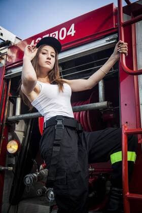 Members of Female Squad of Volunteer Fire Department pose for calendar Members of Female Squad of Volunteer Fire Department in Chotowa, Poland pose for a calendar for upcoming year 2017 in order to raise some extra founds for activity of their Fire Department. EN_01234821_0018 