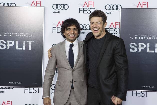 November 15, 2016 - Hollywood, California, United States - Director, writer, producer M Night Syamalan (L) with producer Jaason Blum (R) attend the premier of Split at AFI Fest 2016 presented by AUDI at TCL Chinese Theatre in Hollywood, CA on November 15th Hollywood United States  - ZUMAn230 20161116_zaa_n230_248