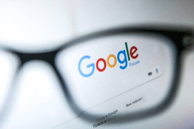 ST PETERSBURG, RUSSIA - NOVEMBER 16, 2016: Glasses in front of a computer screen showing a Google sign. Sergei Konkov TASS  TS037C53