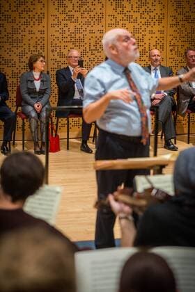 17-11-2016 New York Princess Margriet and Pieter van Vollenhoven during the rehearsel of the baroque orchestra and choir of the Koninklijk Conservatorium and the Juilliard school in New York. More than 63 top talents of both academies played the Hohe Messe of J.S. Bach.  Copyright: xPPE RxClementx