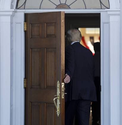 November 19, 2016 - Bedminster Township, New Jersey, United States of America - United States President-elect Donald Trump holds meetings at the clubhouse of Trump International Golf Club, November 19, 2016 in Bedminster Township, New Jersey. .Credit: Pool via CNP Bedminster Township United States of America - ZUMAs152 20161119_zaa_s152_007