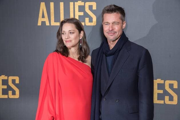 213646 2016-11-20 Paris, FRA, - Filmpremiere Allied (Vertraute Fremde) im UGC Normandie. Marion Cotillard und Brad Pitt.  Copyright: xSergexArnalx xStarfacex STAR_213646_141