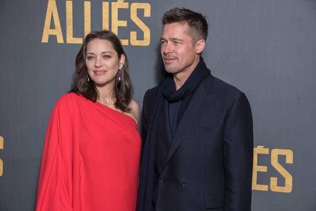 213646 2016-11-20 Paris, FRA, - Filmpremiere Allied (Vertraute Fremde) im UGC Normandie. Marion Cotillard und Brad Pitt.  Copyright: xSergexArnalx xStarfacex STAR_213646_143