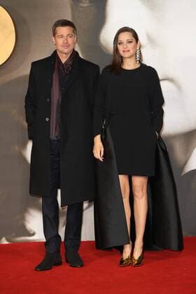 . 21 11 2016. London, United Kingdom. Brad Pitt and Marion Cotillard arriving at the Allied premiere in London.  xStephenxLockx xi-Imagesx IIM-13853-0019
