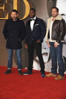 Ollie Ollerton, Moses Ican and Jason Fox attend the UK premiere of Allied at Leicester Square in London. NOVEMBER 21st 2016  TSTx163616